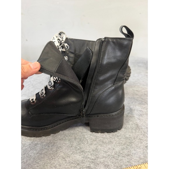 Torrid Black Combat Boots, Wide Printed Laces Women's Size 10 - Picture 10 of 10
